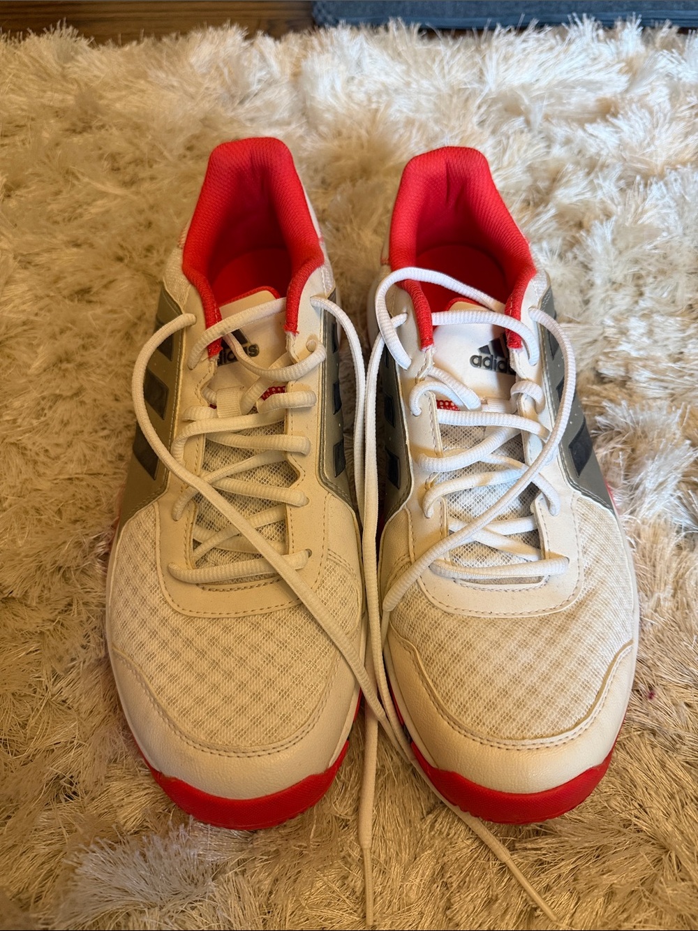 Adidas Barricade Court Men's Tennis Shoes White Red Size 10.5